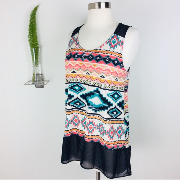 Charming Charlie Beautiful Printed Tank Top (S) - Picture 2 of 5